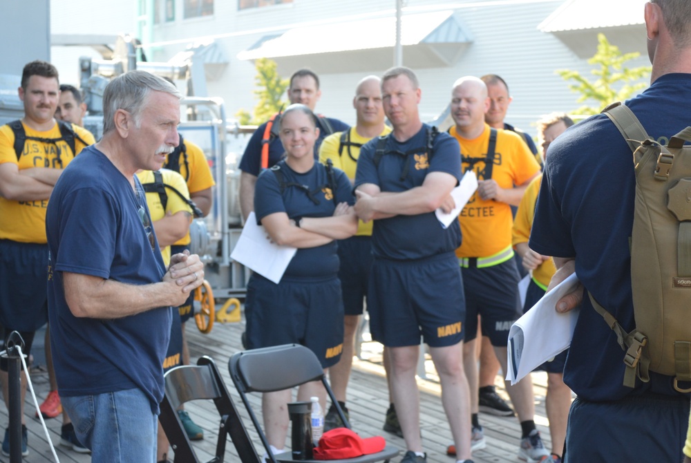 CPO Selects participate in history and heritage training aboard the Battleship Wisconsin