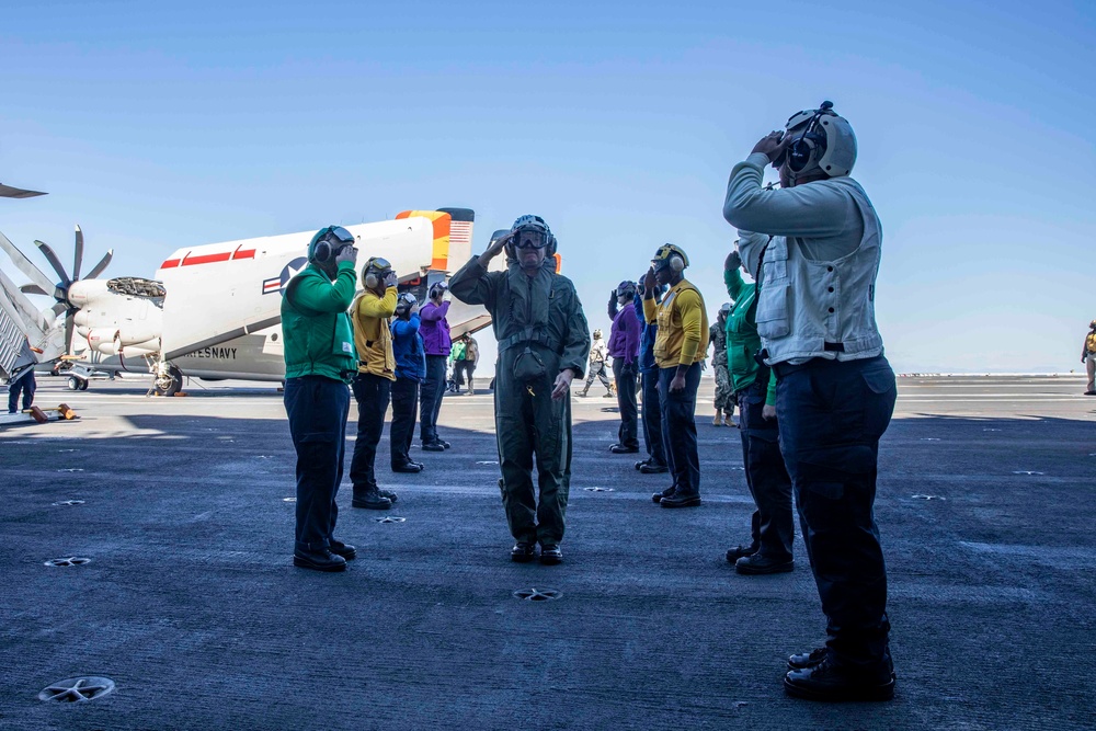 USS George H.W. Bush Welcomes Vice Adm. Thomas E. Ishee