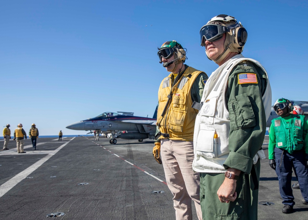 USS George H.W. Bush Welcomes Vice Adm. Thomas E. Ishee