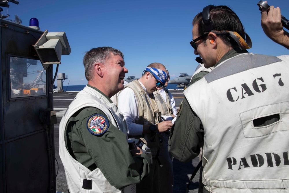 USS George H.W. Bush Welcomes Vice Adm. Thomas E. Ishee