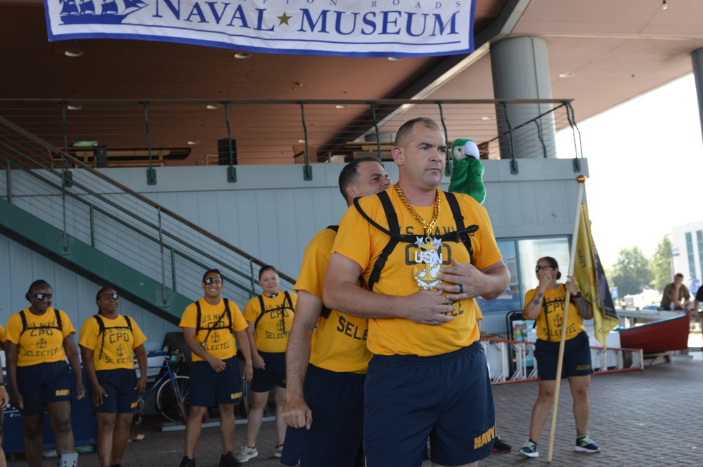 Chief Petty Officer selectees compete in cadence and guidon competition