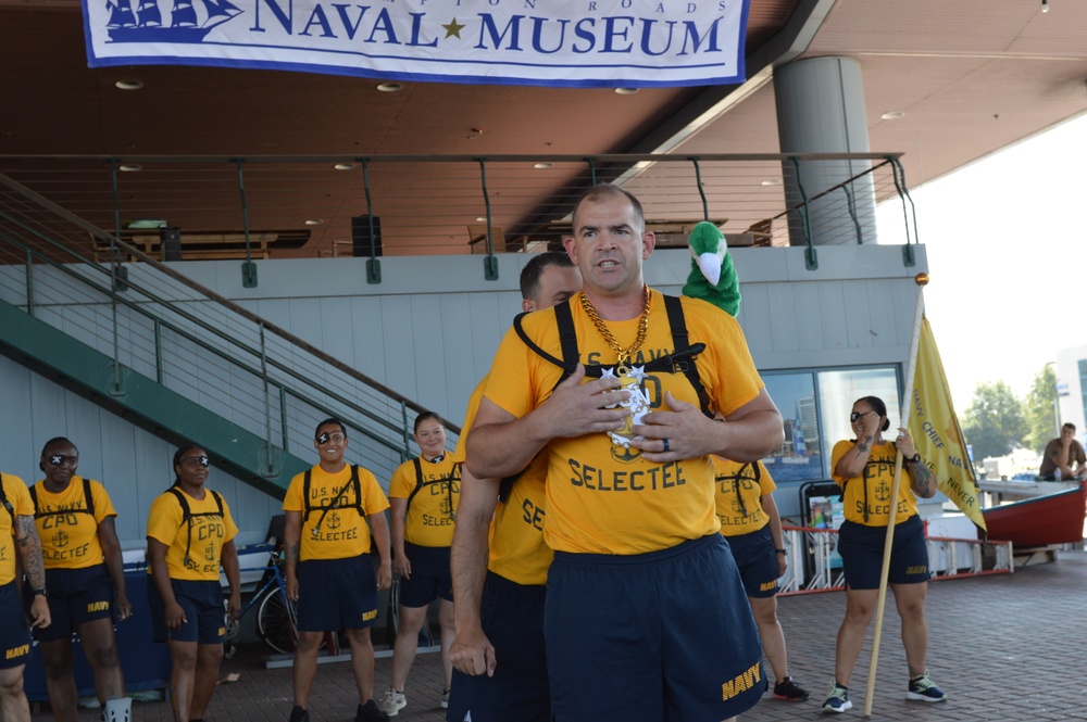 Chief Petty Officer selectees compete in cadence and guidon competition