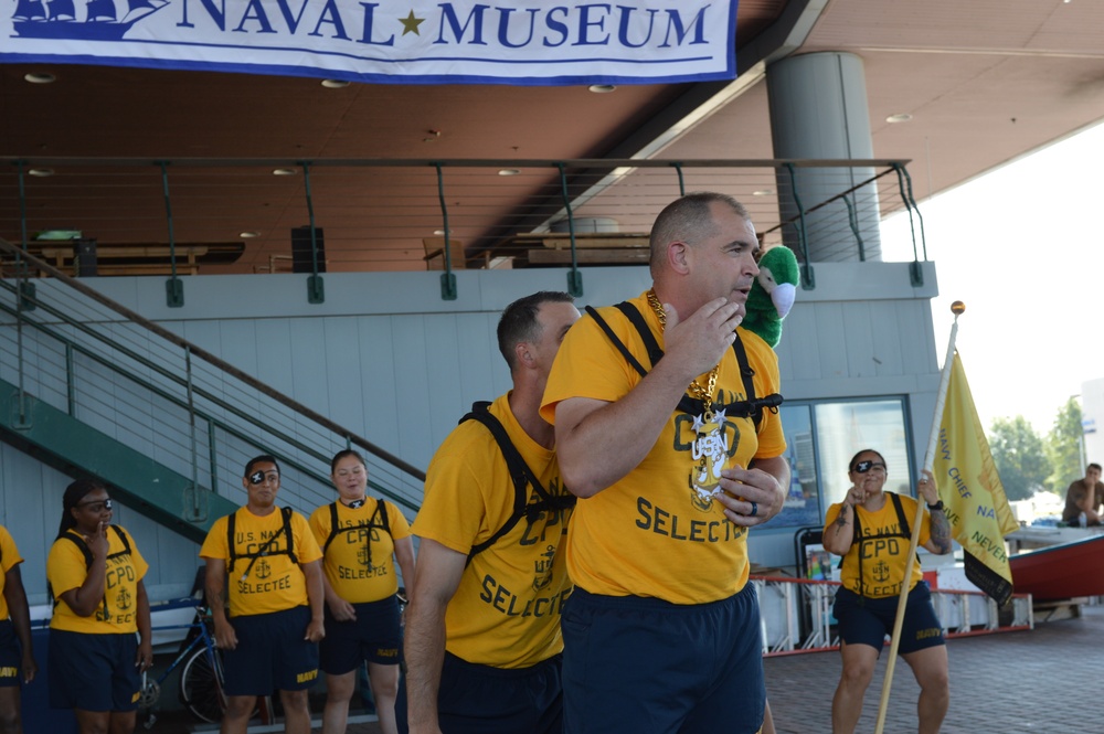 Chief Petty Officer selectees compete in cadence and guidon competition