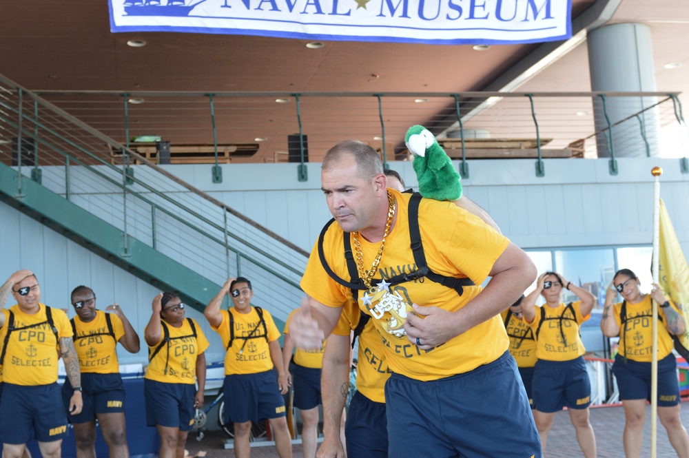 Chief Petty Officer selectees compete in cadence and guidon competition