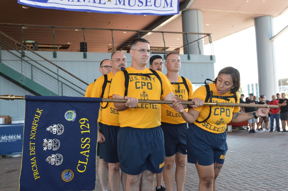 Chief Petty Officer selectees compete in cadence and guidon competition