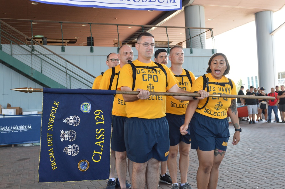 Chief Petty Officer selectees compete in cadence and guidon competition
