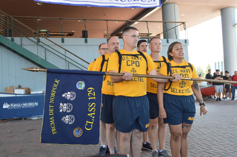 Chief Petty Officer selectees compete in cadence and guidon competition