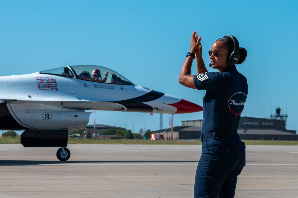 U.S. Air Force Thunderbirds perform at McConnell's Frontiers in Flight Airshow