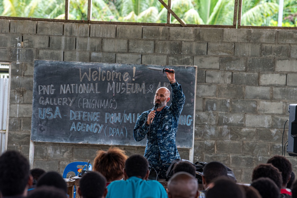 Bamesaka Business Secondary School in PNG hosts DPAA team