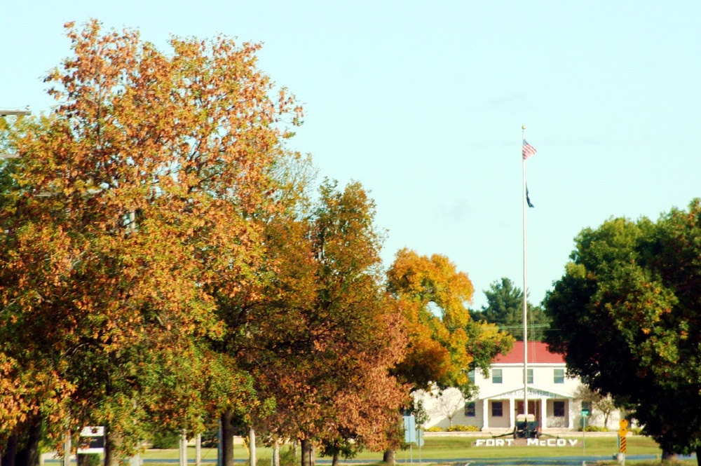 Fall Colors and the American Flag at Fort McCoy