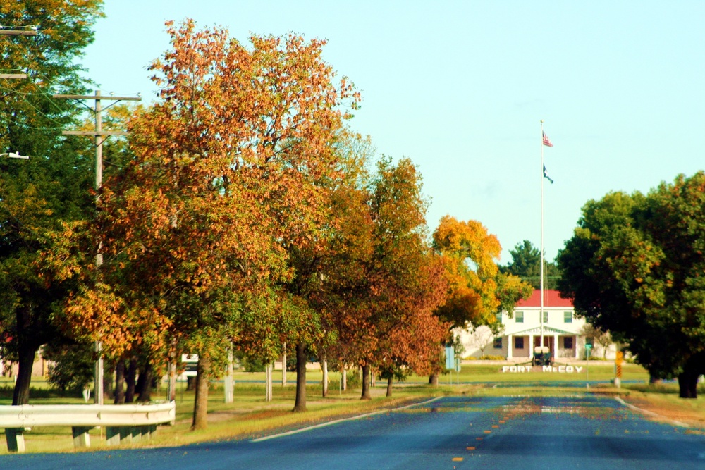 Fall Colors and the American Flag at Fort McCoy