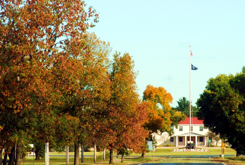 Fall Colors and the American Flag at Fort McCoy