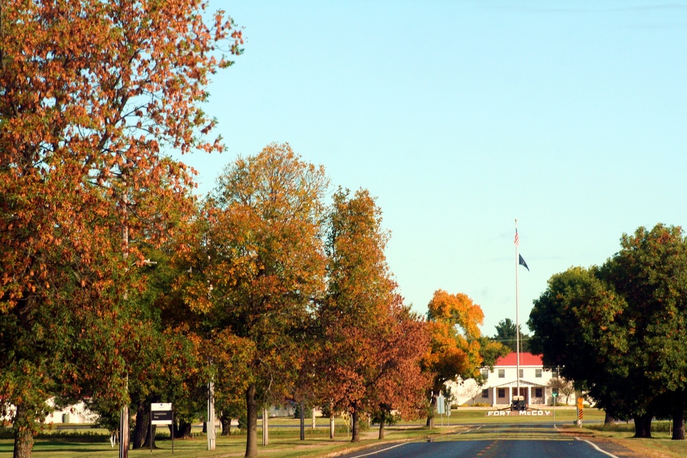 Fall Colors and the American Flag at Fort McCoy