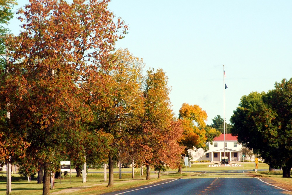 Fall Colors and the American Flag at Fort McCoy