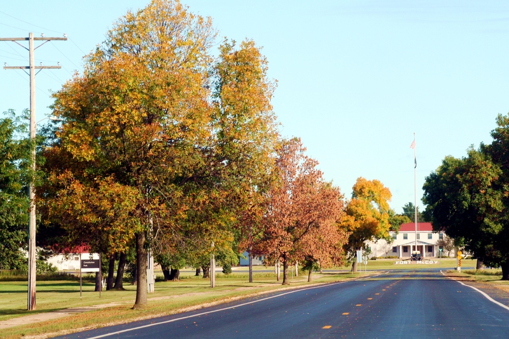 Fall Colors and the American Flag at Fort McCoy