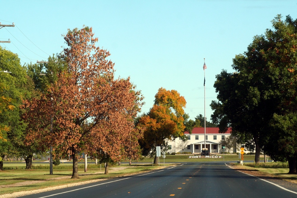 Fall Colors and the American Flag at Fort McCoy