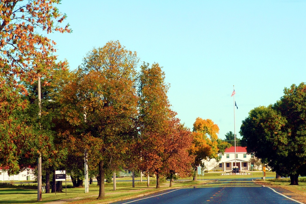 Fall Colors and the American Flag at Fort McCoy