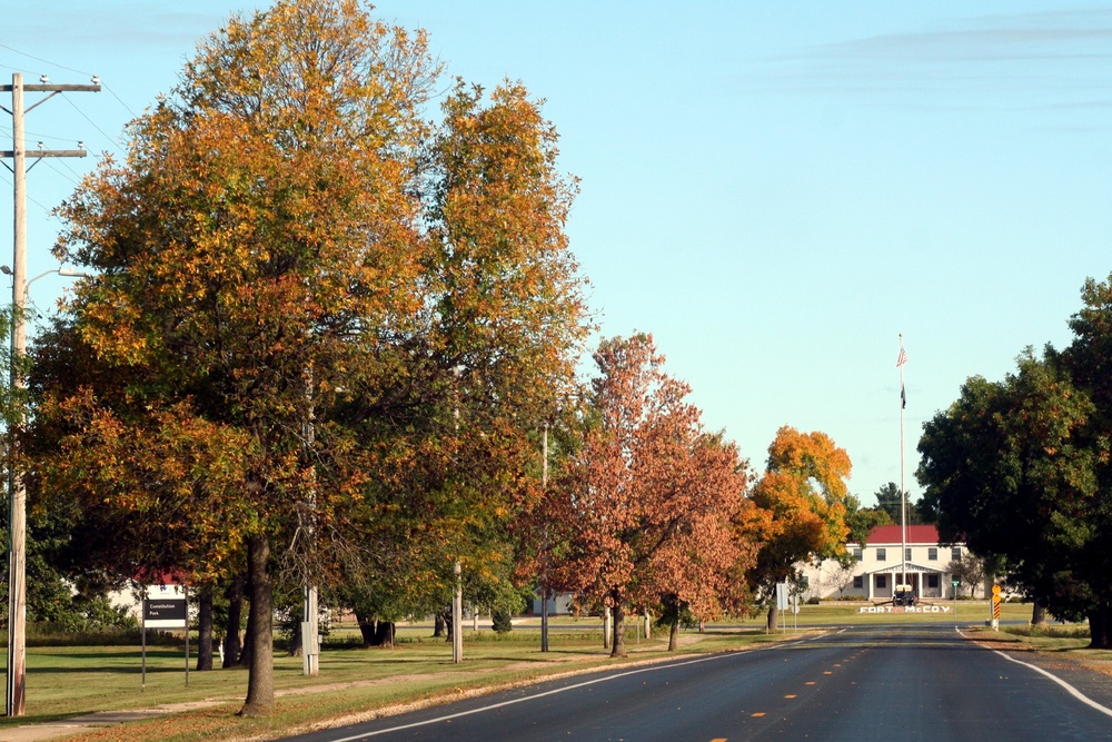 Fall Colors and the American Flag at Fort McCoy