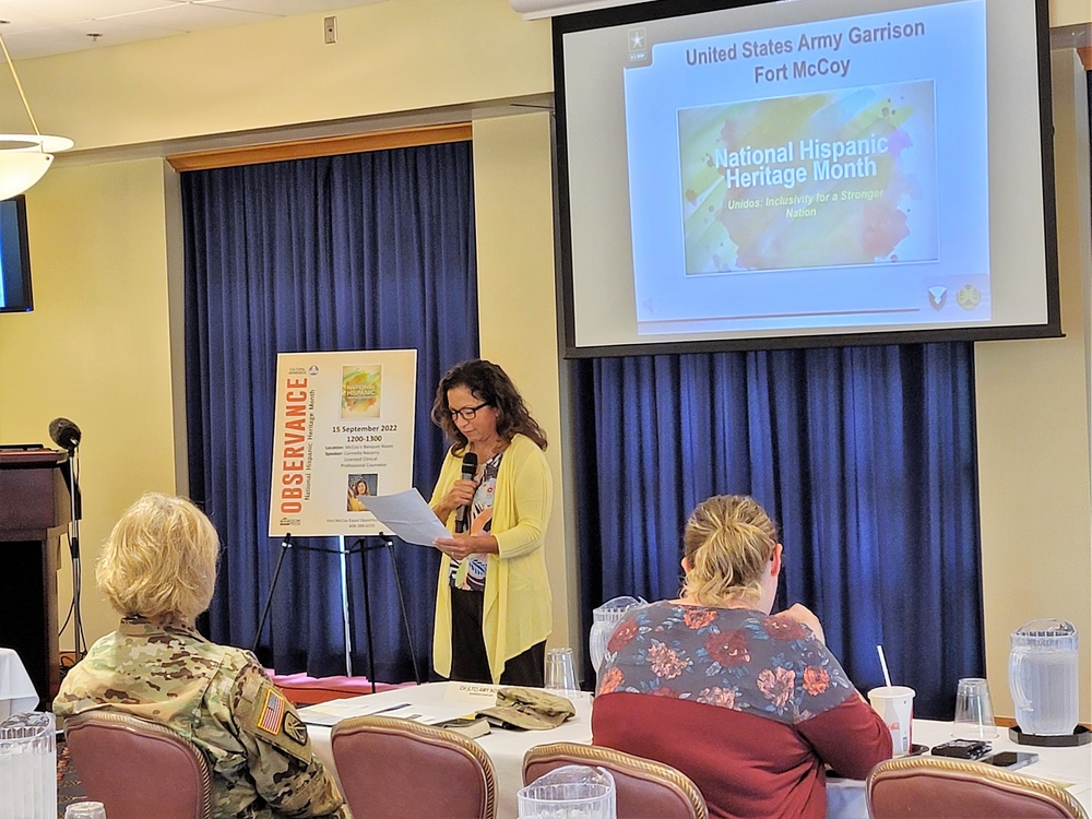 Scenes of Fort McCoy's 2022 National Hispanic Heritage Month observance