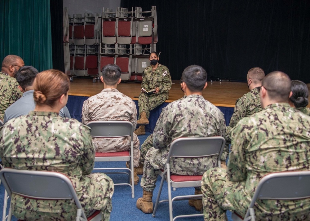 E5 All-hands call at Naval Support Activity Bahrain