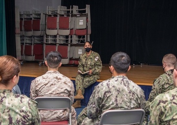 E5 All-hands call at Naval Support Activity Bahrain