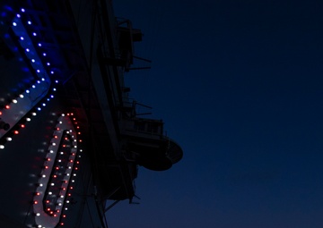Three Carriers Moored Pierside Onboard Naval Air Station North Island