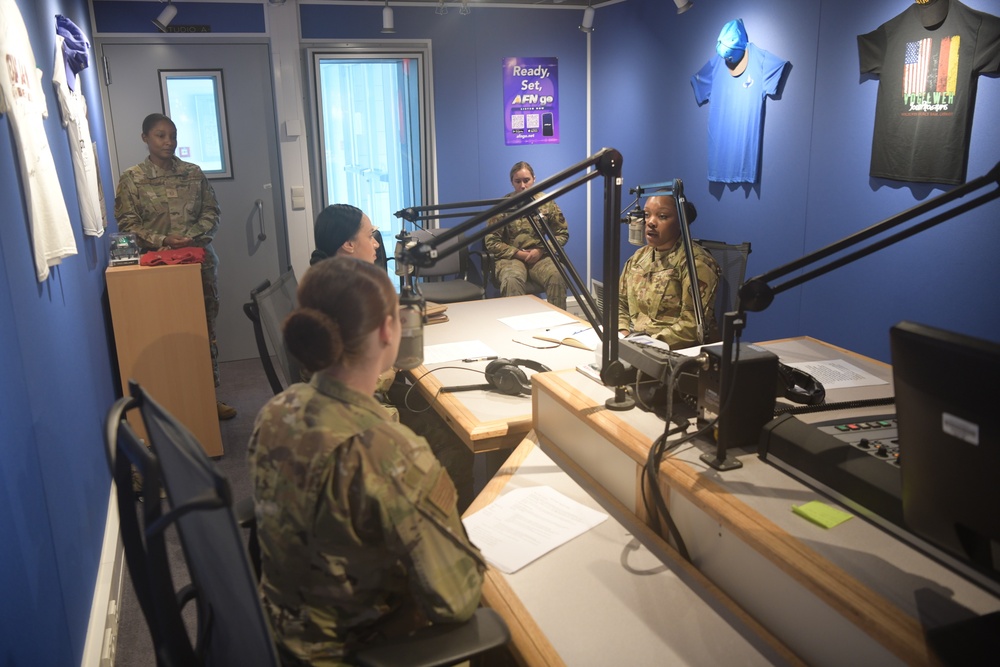 Chief Kelley in studio at AFN Kaiserslautern