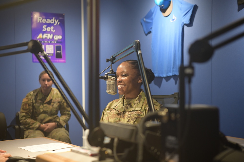 Chief Kelley in studio at AFN Kaiserslautern