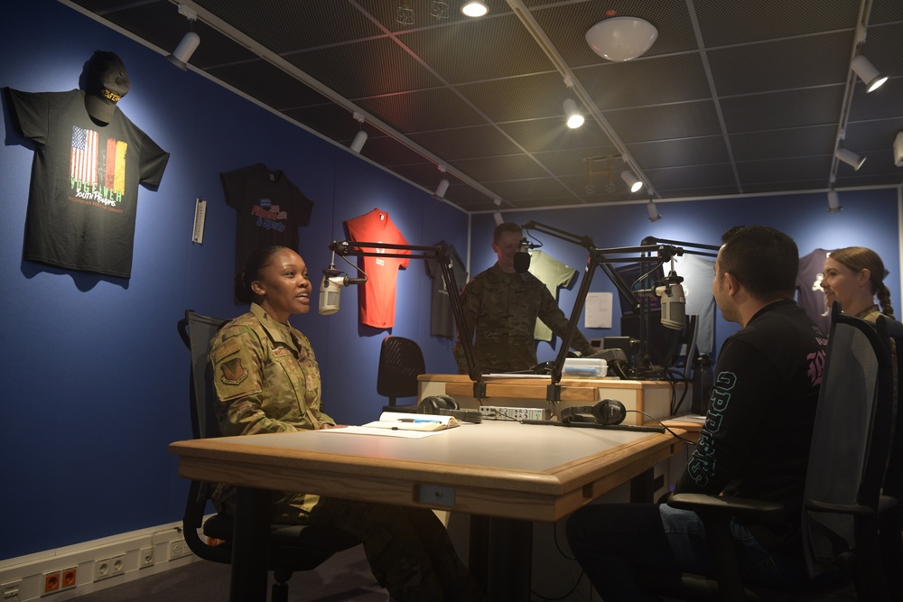 Chief Kelley in studio at AFN Kaiserslautern