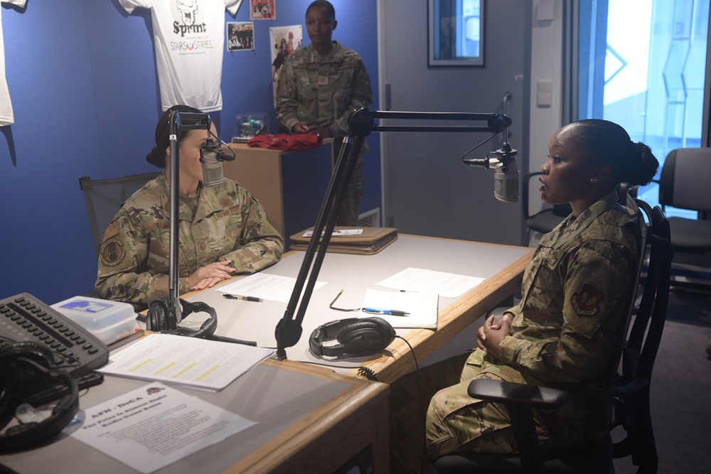 Chief Kelley in studio at AFN Kaiserslautern