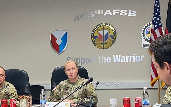 One of the Pentagon's top logistics leaders visits 405th AFSB