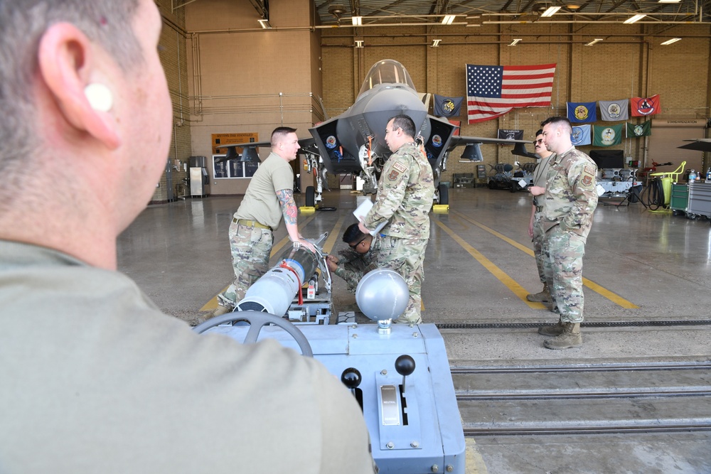 944th Fighter Wing loads weapons on F-35