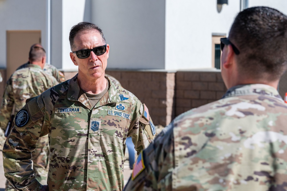 CMSSF Towberman connects with CFSCC Guardians and Airmen