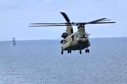U.S. Army Chinooks Conduct Deck Landings on USS Ronald Reagan