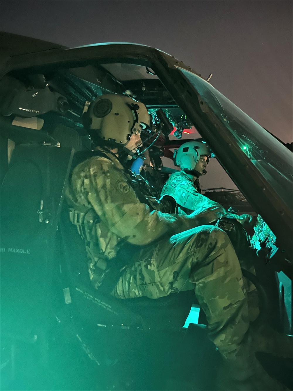 3-142nd AHB Conducted Land Aerial Orientation (LAO) Night Mission in Kuwait