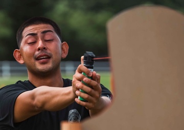 Japanese Security Guards train with OC spray 