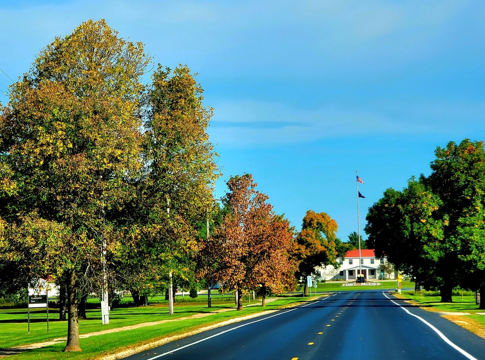 Fall Colors and the American Flag at Fort McCoy