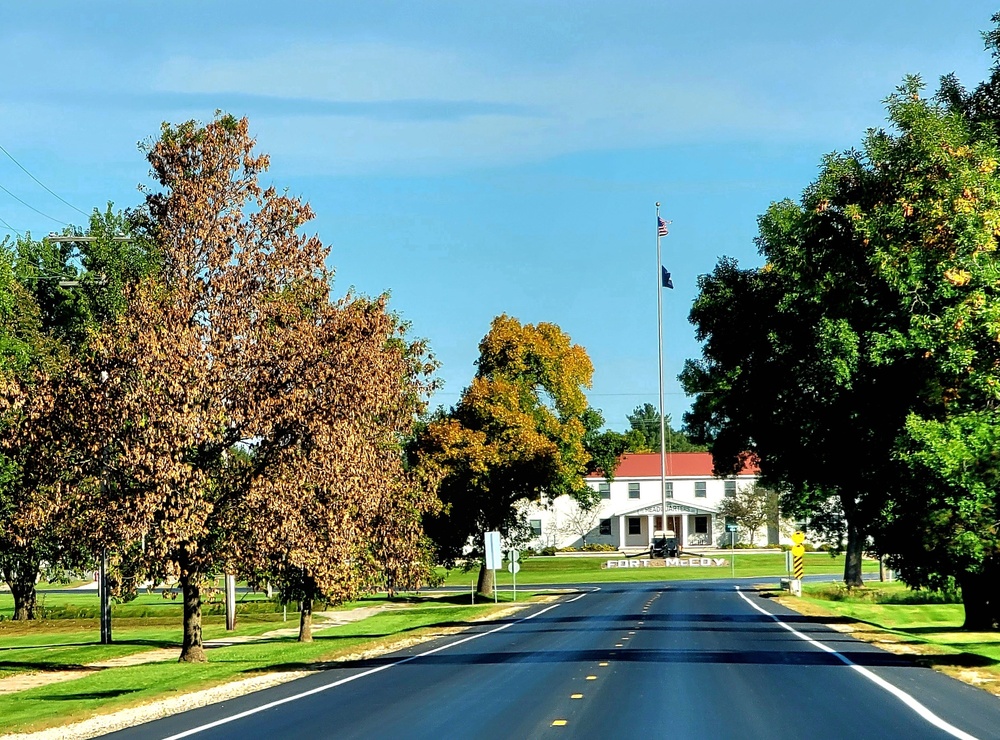 Fall Colors and the American Flag at Fort McCoy