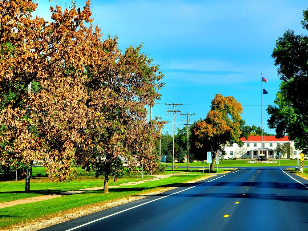 Fall Colors and the American Flag at Fort McCoy