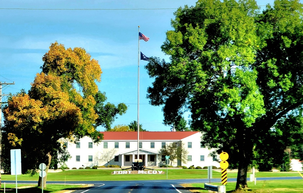 Fall Colors and the American Flag at Fort McCoy