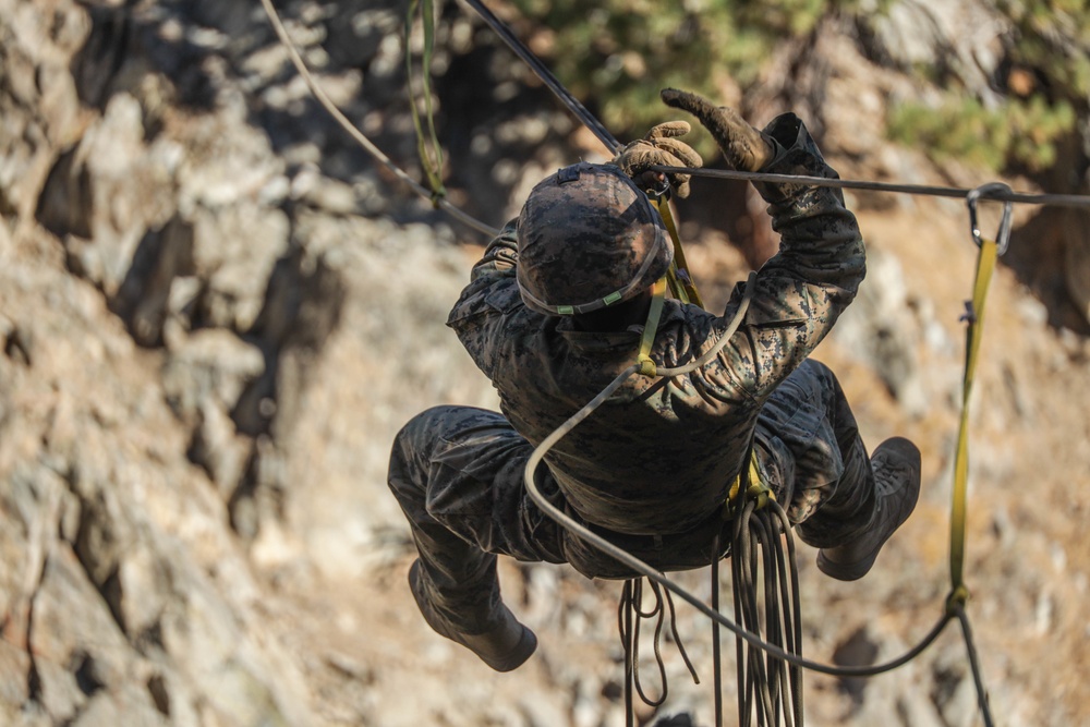 2nd Bn., 1st Marines zipline across gorge