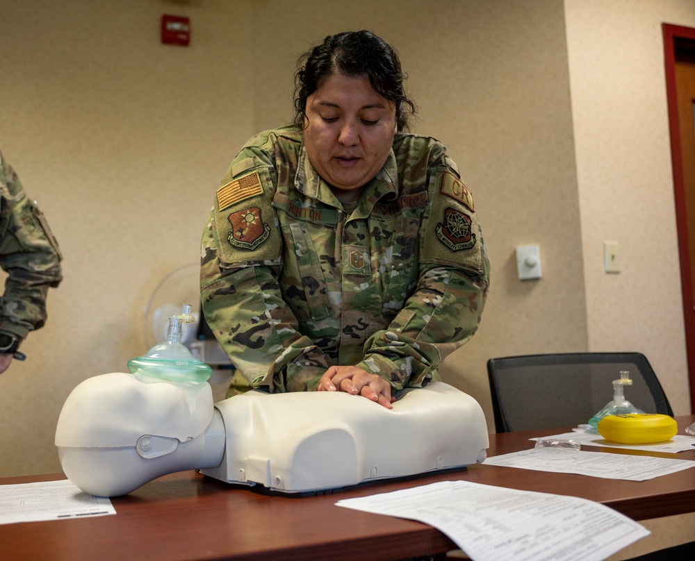 CR Airmen practice performing CPR