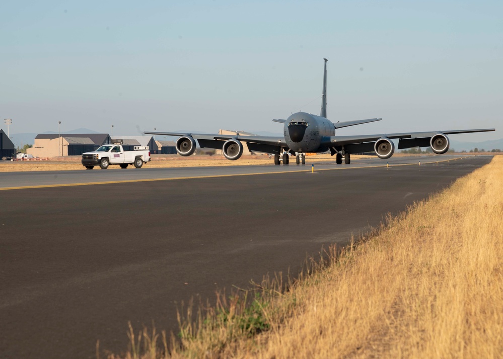 MacDill AFB KC-135 Stratotankers land at Fairchild AFB after evacuating hurricane