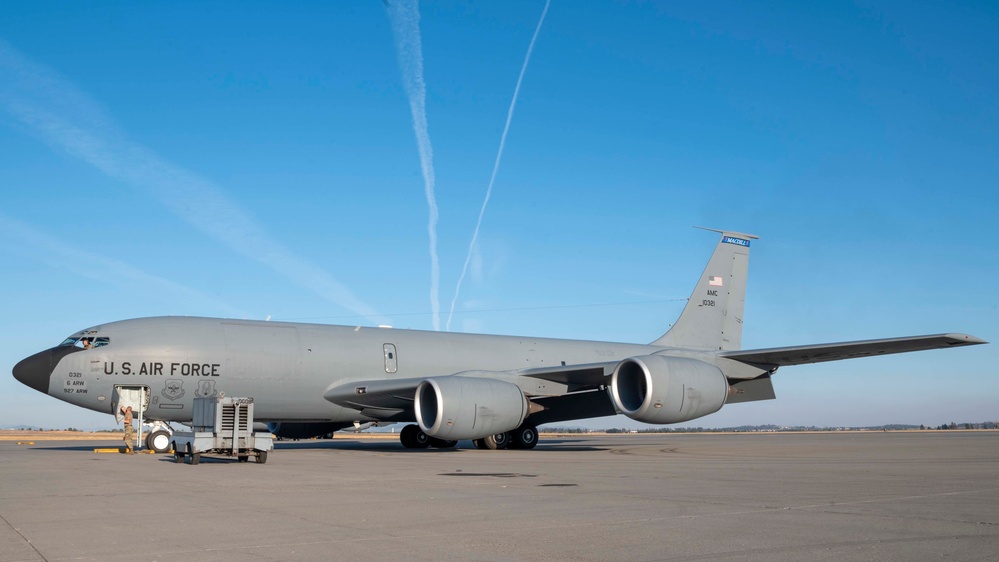 MacDill AFB KC-135 Stratotankers land at Fairchild AFB after evacuating hurricane