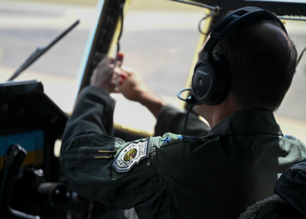 16th Air Force (Air Forces Cyber) commander flies a Compass Call