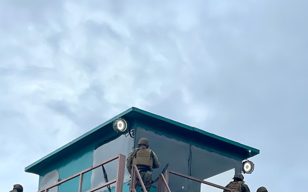 Maritime Expeditionary Security Group (MESG) 1 Training Evaluation Unit trains Sailors and Marines assigned to Maritime Expeditionary Security Group (MESG) 1 Detachment Guam during Close Quarter Tactics (CQT)