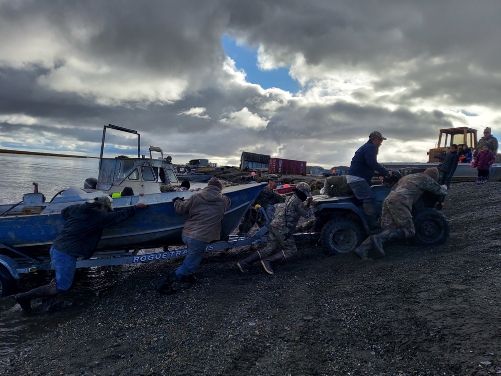 Service members in Joint Task Force - Bethel assist community of Chevak, Alaska in storm recovery efforts for Operation Merbok Response