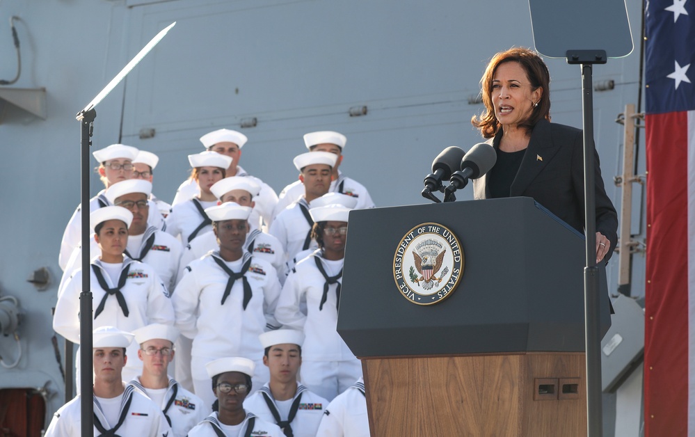 Vice President Kamala Harris Visits USS Howard (DDG 83)