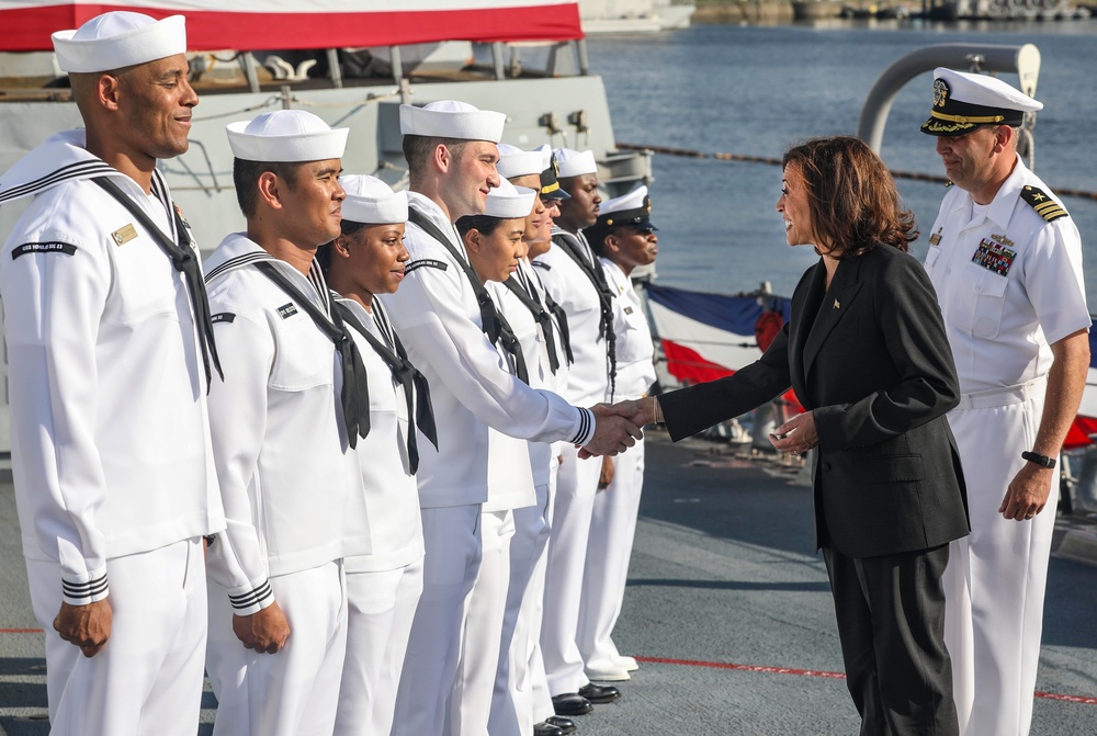 Vice President Kamala Harris Visits USS Howard (DDG 83)