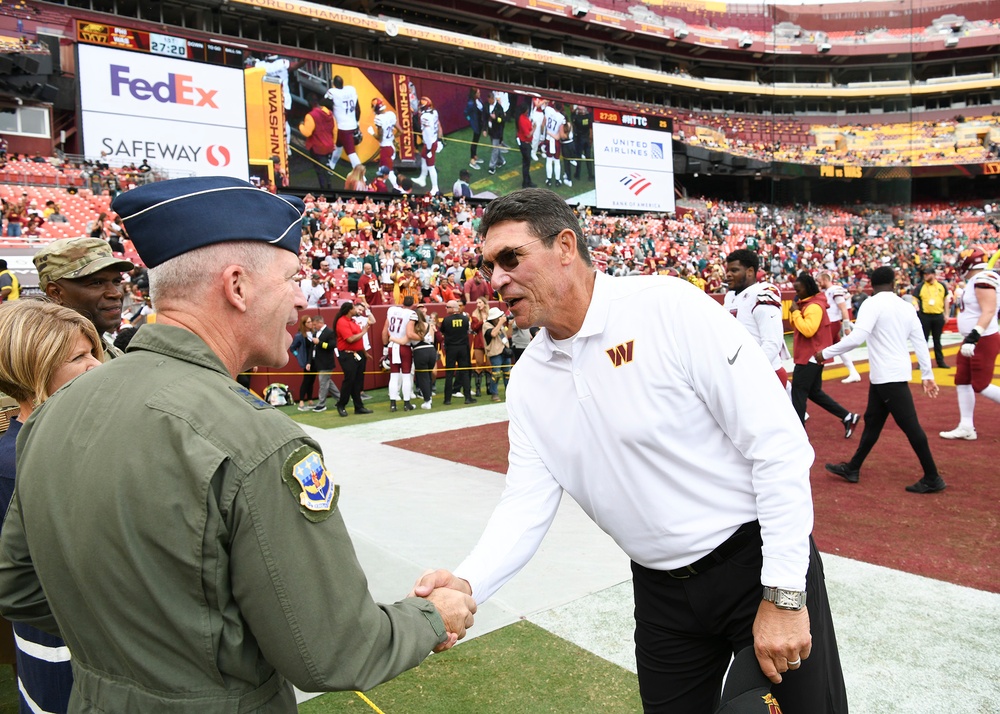 AFDW Commander and Command Chief at the Washington Commander game